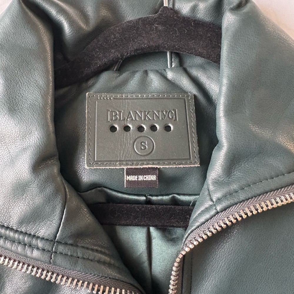 Blank NYC Dark Green Leather Jacket - Picture 3 of 3